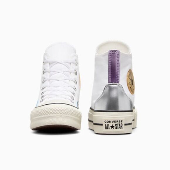 Women’s Converse All Star Lift Platform Chrome Sneaker Shoes Size 10 - Picture 11 of 15